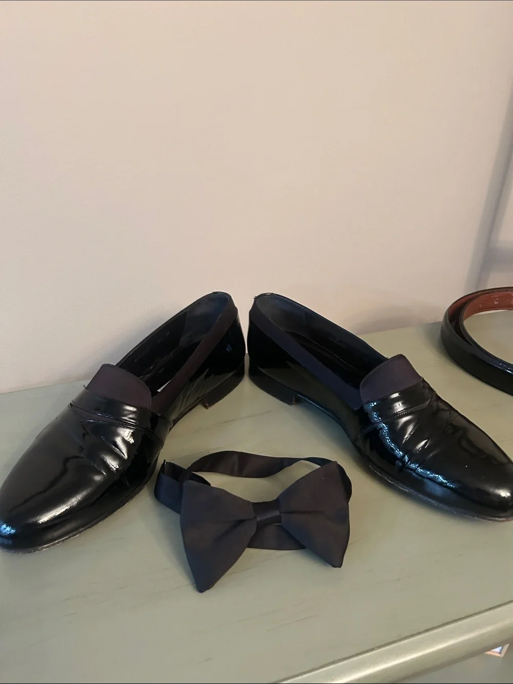 Mezlan Black Patent “Tuxedo” Loafers